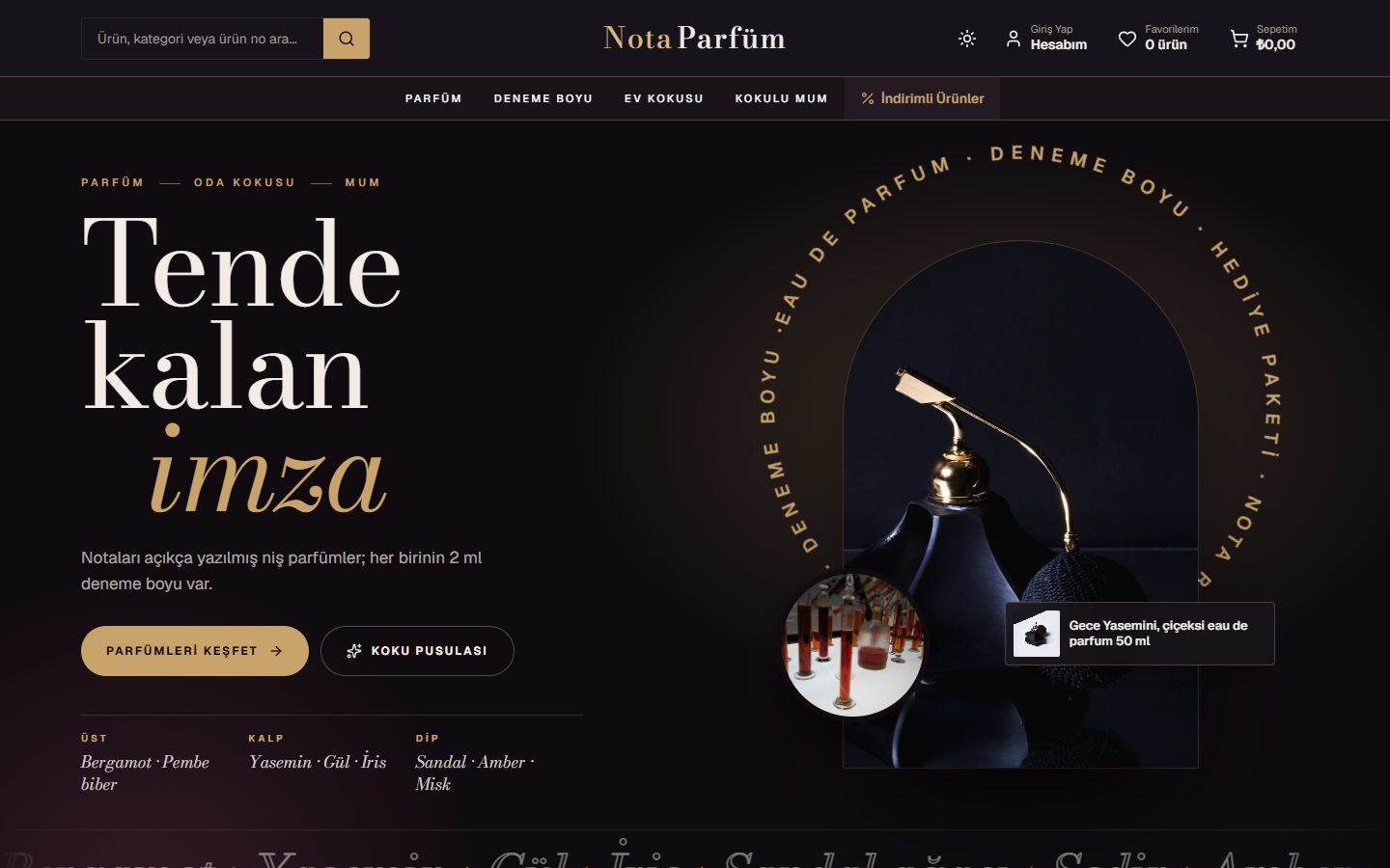 Nota Parfüm vitrin